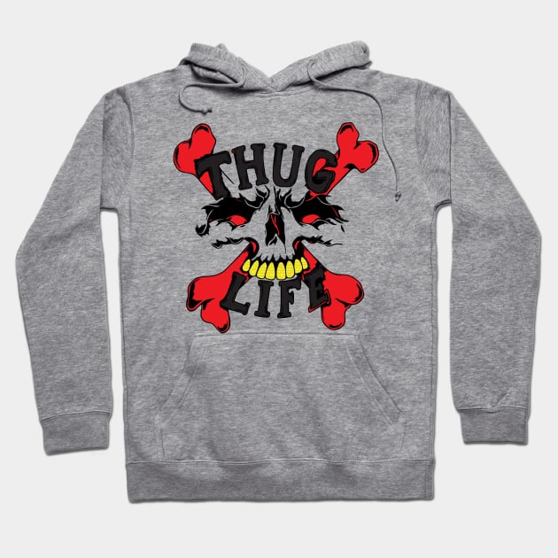 Thug Life Skull Hoodie by salesgod